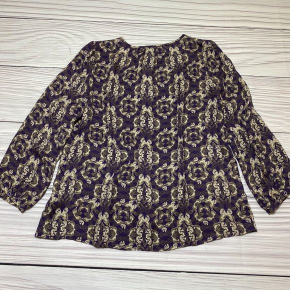 Joie Zambezi Blouse Blue Butterfly Silk Top - Picture 9 of 14